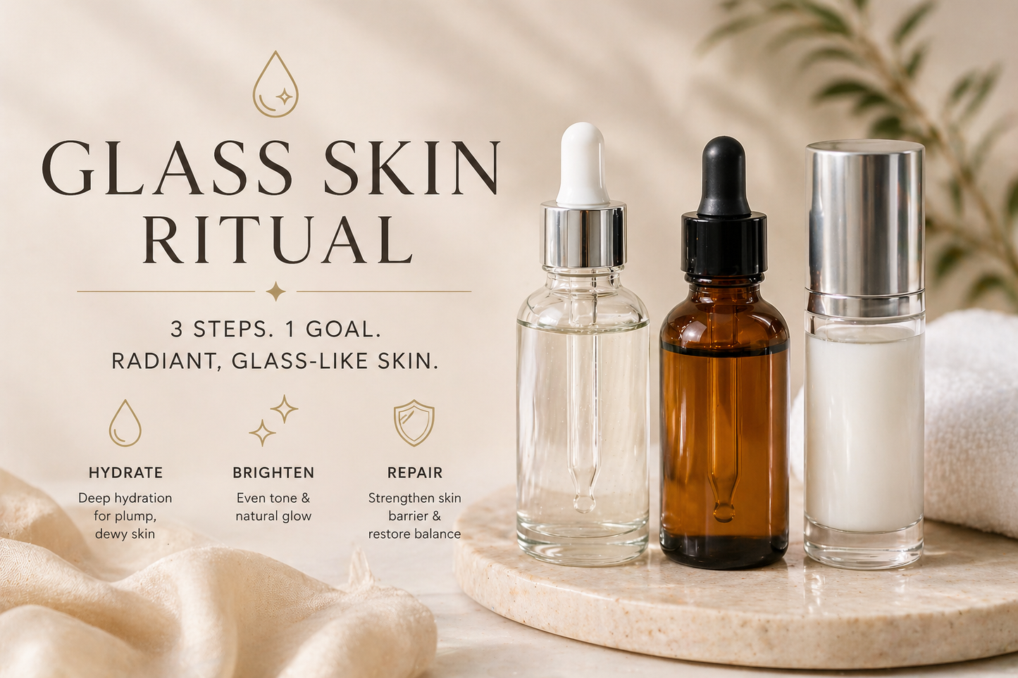 Gilded Glass Skin Ritual – The 3-Step Glow System
